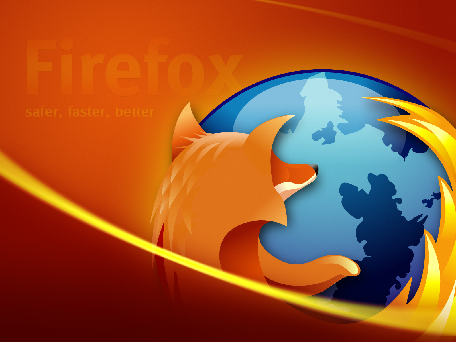 3d обои Firefox  safe, faster, better  лисы # 51173