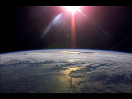 3d обои Снимок Земли из космоса...  солнце