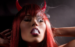3d обои дьявол курит сигареты  дым