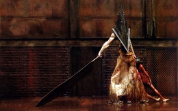 3d обои Обои  Silent Hill, убийца с огромным ножом  кровь