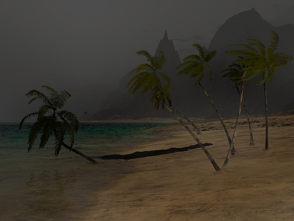 3d обои Шторм на райском пляже  3d графика # 17691