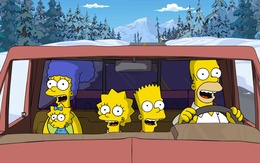 3d обои Симпсоны едут на отдых  авто