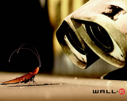 3d обои Wall-E и таракан  мультики