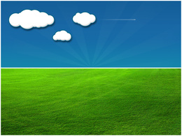 3d обои зелёное поле,голубое небо с облаками  лето