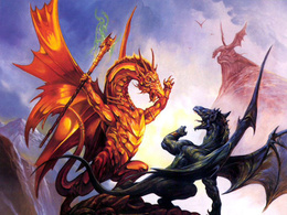 3d обои Битва драконов  фэнтези