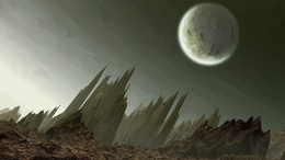 3d обои Живописные скалы на неизвестной нам планете  фэнтези