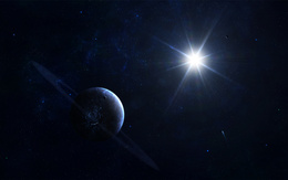 3d обои Крупная планета и яркая звезда  космос