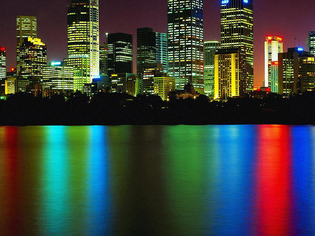 3d обои Австралия... Огни ночного Сиднея...  ночь # 67676