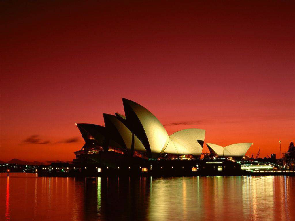 3d обои Здание оперы в Сиднее в ночное время ...  ночь # 67675