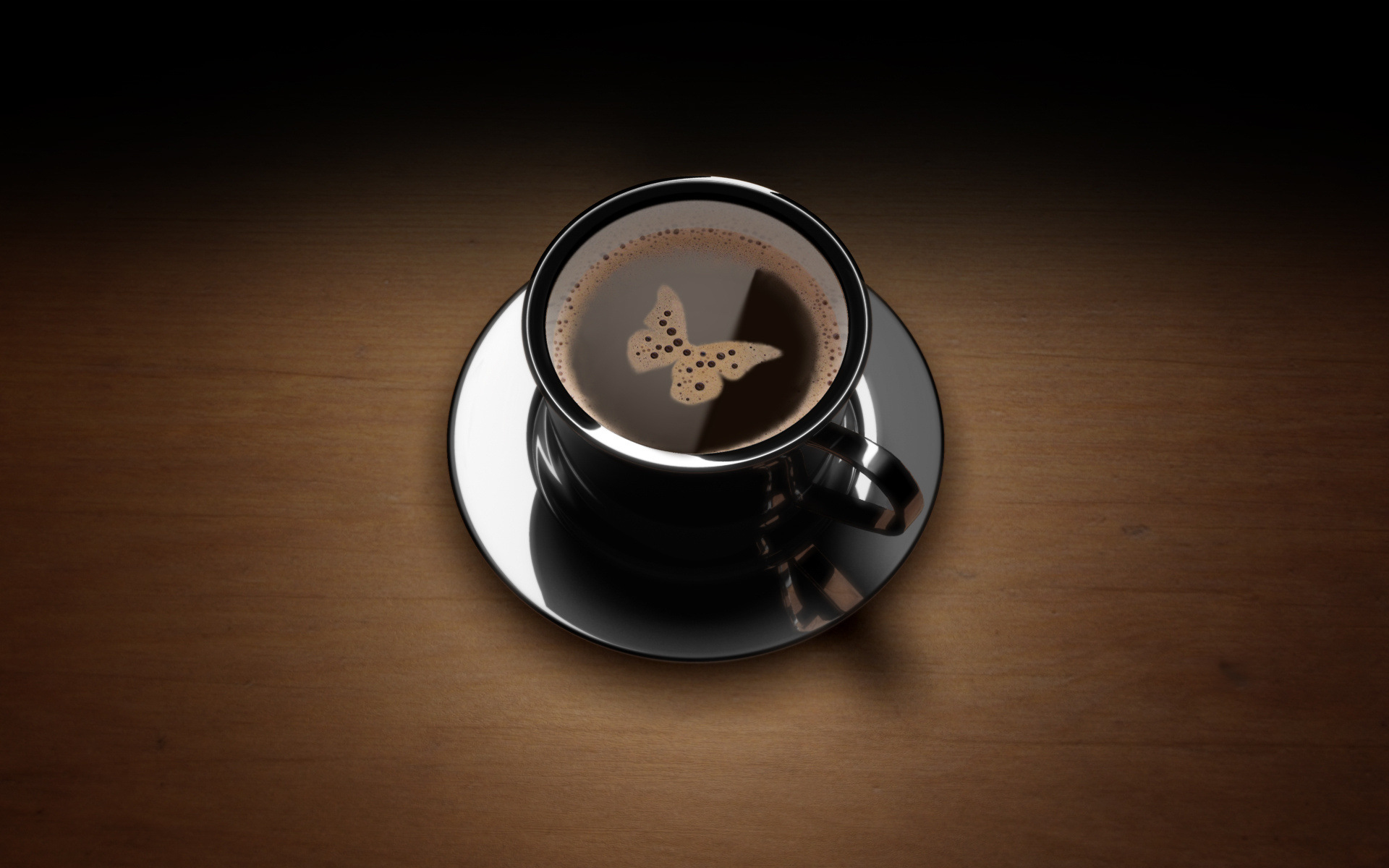 3d обои Пенка на кофе в форме бабочки  минимализм # 54652