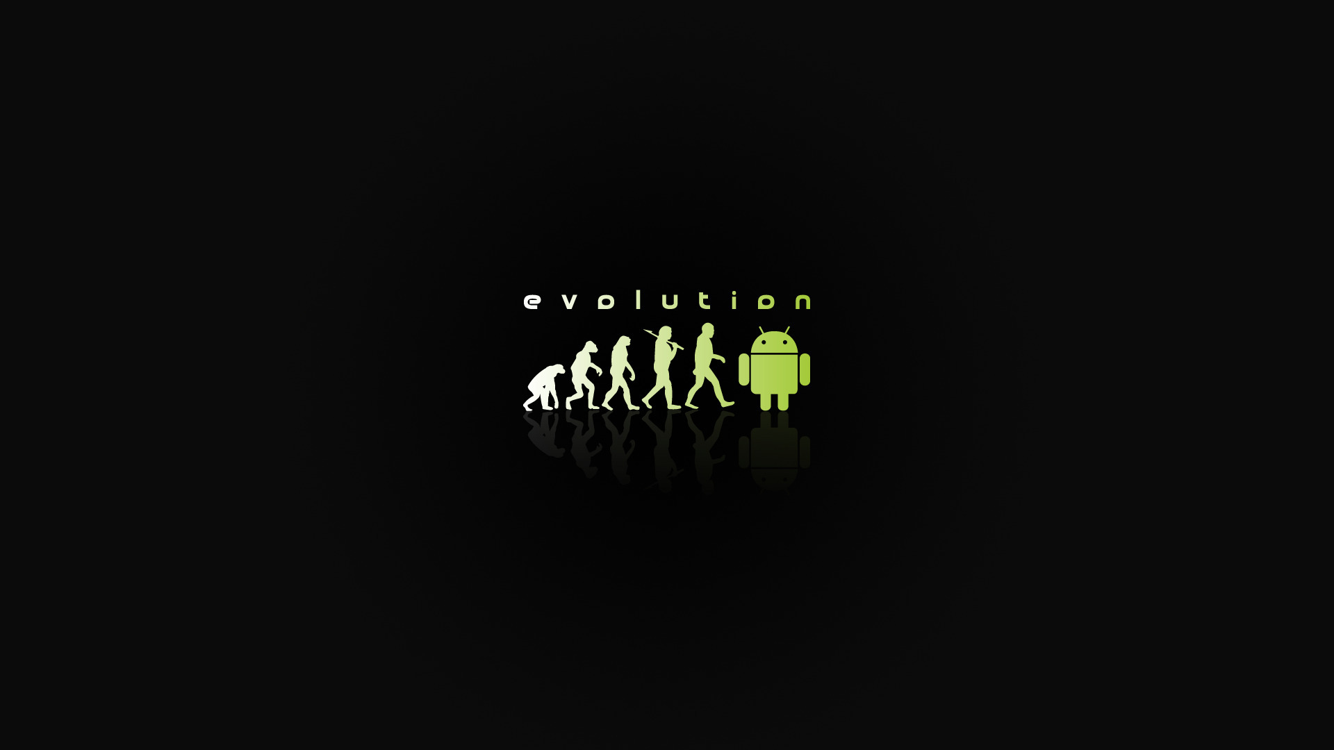 3d обои Эволюция от шимпанзе к андройду (Evolution)  минимализм # 54579