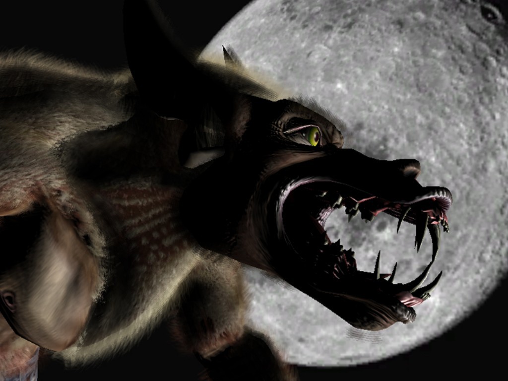 3d обои Волк-оборотень...  луна # 51517