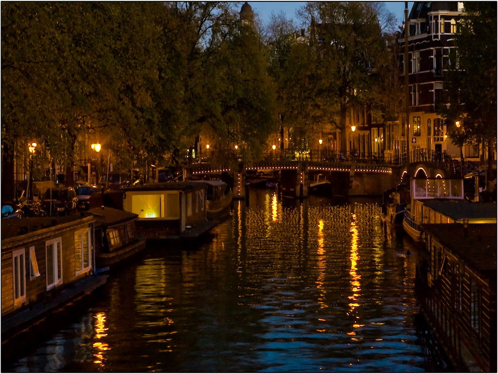 3d обои Амстердам  ночь # 67650