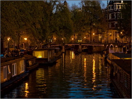 3d обои Амстердам  ночь