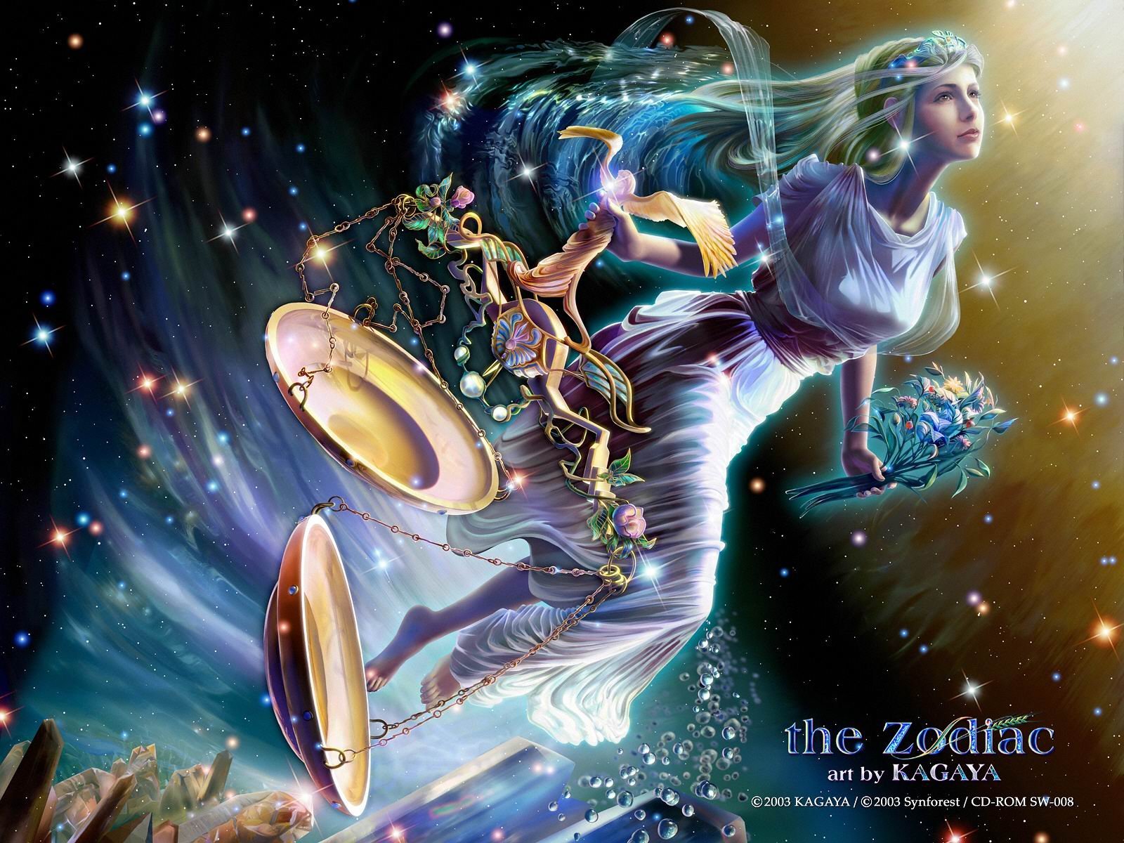 3d обои Весы the Zodiac art by Kagaya © 2003 Kagaya / © 2003 Synforest / CD-ROM SW-008  космос # 45347