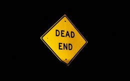 3d обои Знак DEAD END (тупик) на чёрном фоне  знаки