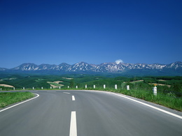 3d обои Идеальная дорога, ведущая к горам  горы