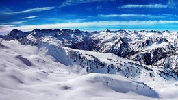 3d обои Горы, запорошенные снегом  зима