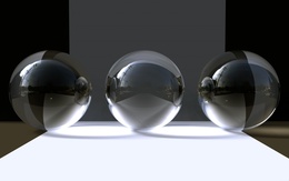 3d обои Три прозрачных шара  шарики