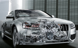 3d обои Прозрачная Ауди / Audi видны все ее детали  авто