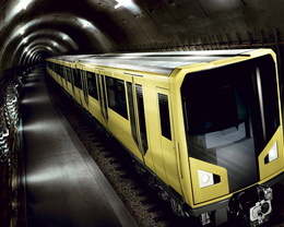 3d обои Желтый поезд метрополитена  3d графика