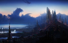 3d обои Мегаполис будущего  фантастика