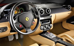 3d обои Уютный черно-бежевый салон Феррари / Ferrari  авто