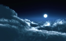 3d обои Ночное небо с большой луной.  луна