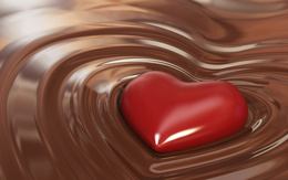 3d обои Сердце в шоколаде  сердечки