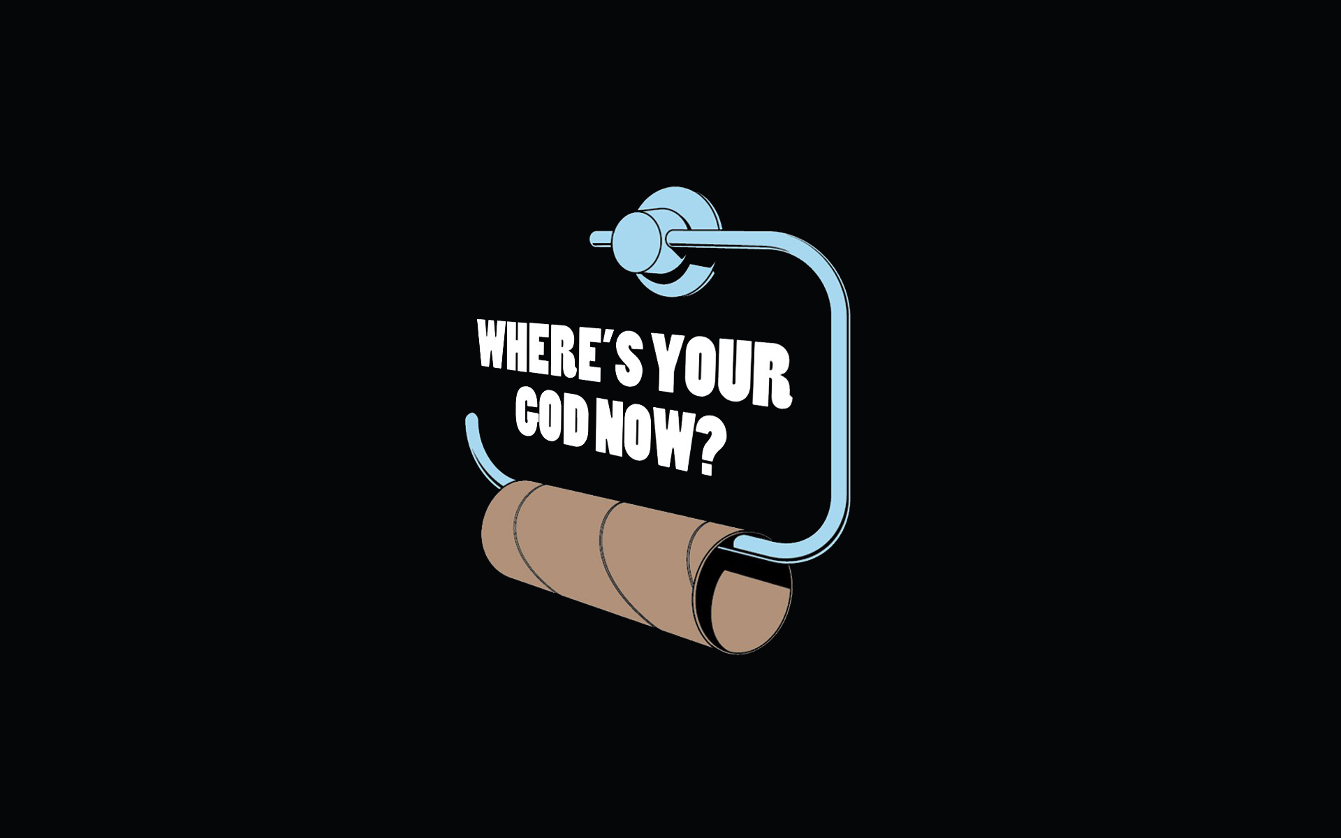 3d обои Закончившаяся туалетная бумага (And where is your god now?)  смешные # 80201