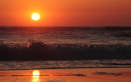 3d обои Море в закате солнца  солнце