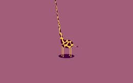3d обои Длинношеий жираф  животные