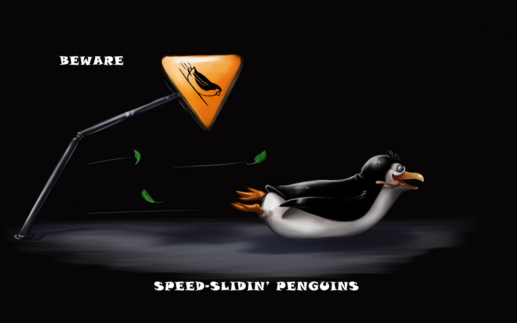 3d обои Пингвин из мультфильма Мадагаскар (Beware  Speed-Slidin Penguins)  мультики # 59551