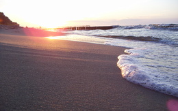 3d обои Рассвет на пляже  солнце