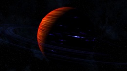 3d обои Юпитер со светящимися полосками  космос