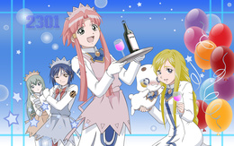 3d обои Алиса, Айко, Акари и Алиссия, фанарт по аниме Ария (2301)  воздушные шары