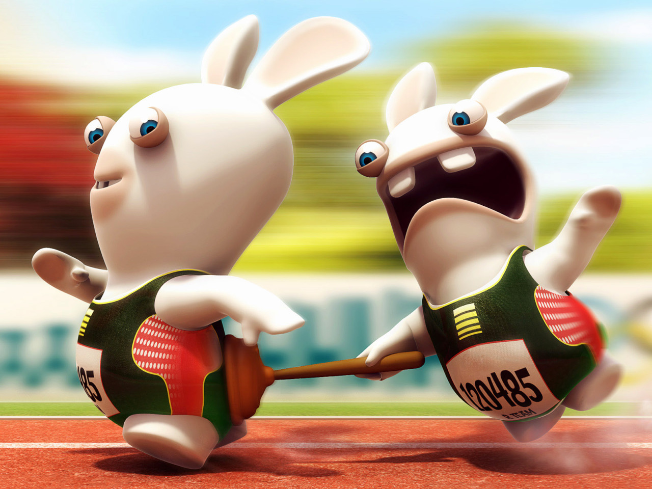 3d обои Соревнования у бешеных кроликов (Rayman Raving Rabbids)  кролики # 49057