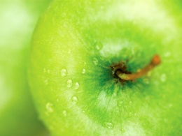 3d обои Зеленое яблоко  макро