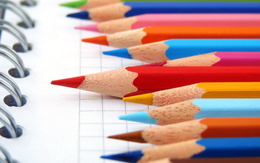 3d обои Цветные карандаши на бумаге  позитив
