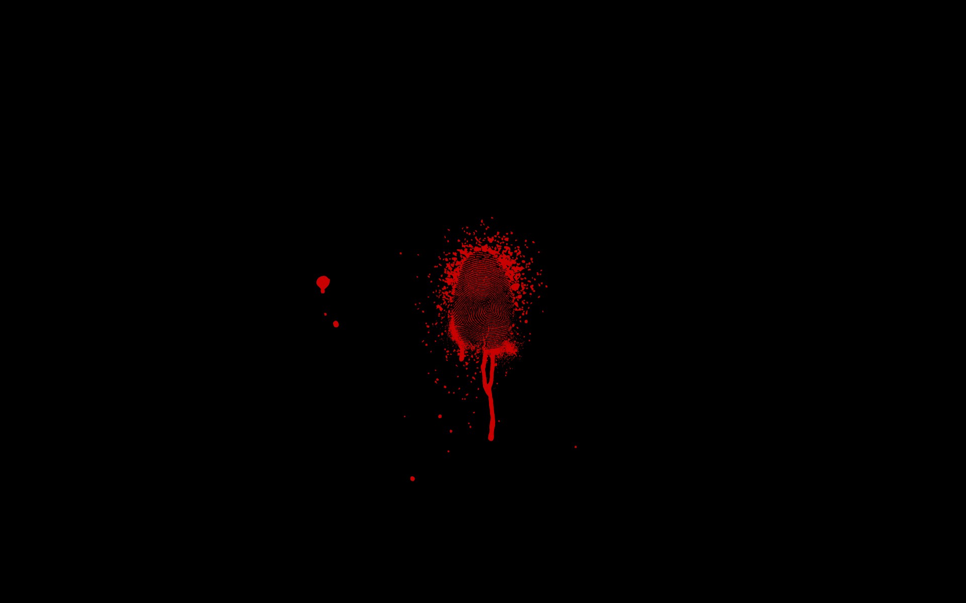 3d обои Кровавый отпечаток пальца на экране  кровь # 48916
