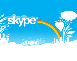 3d обои Радужный голубой мир Скайпа (Skype tm)  1280х1024