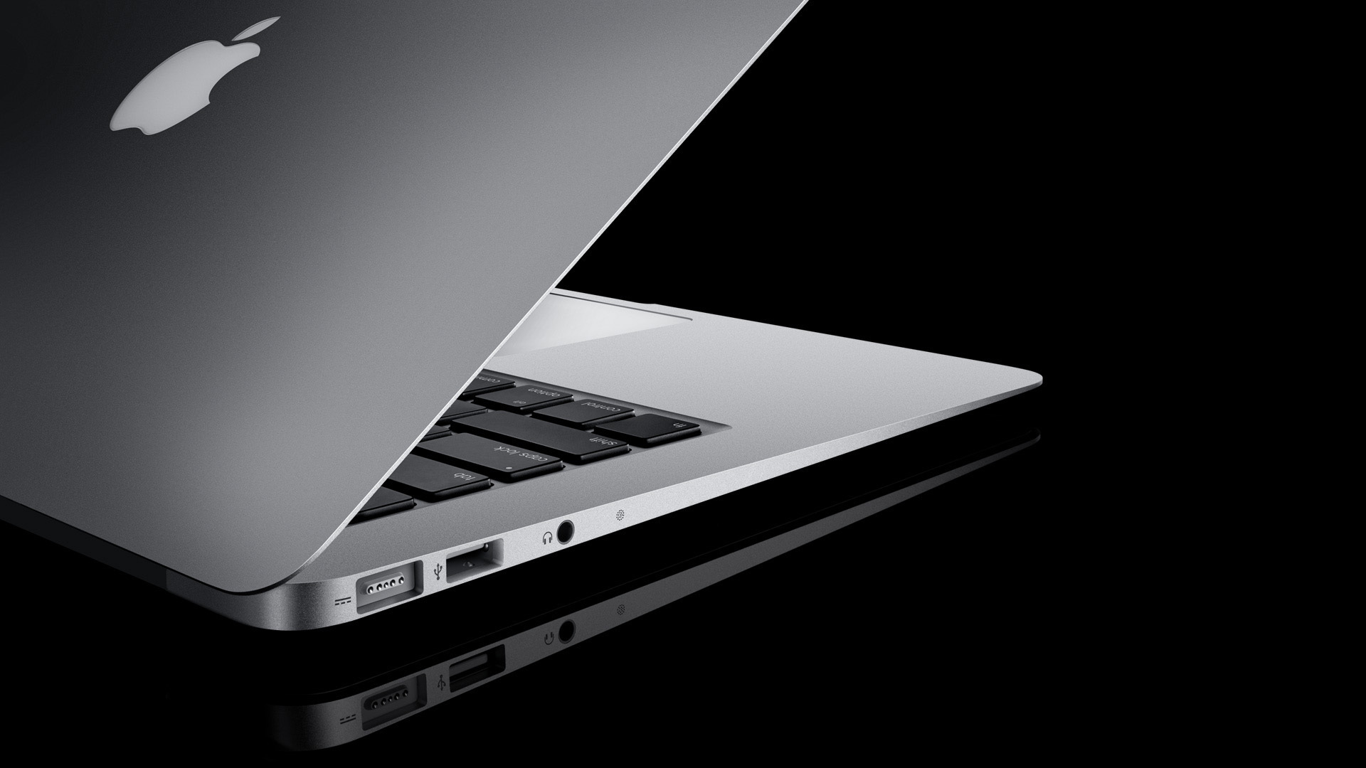 3d обои Ноутбук Mac book air (Apple)  черно-белые # 88707