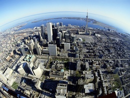 3d обои Торонто / Toronto, Канада / Canada с высоты птичьего полета  море
