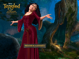 3d обои Злая ведьма Mother Gothel из мультфильма Рапунцель (Tangled in theaters november 24, disney)  лес