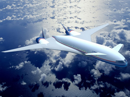3d обои Концепт самолета будущего летящего над облаками  3d графика