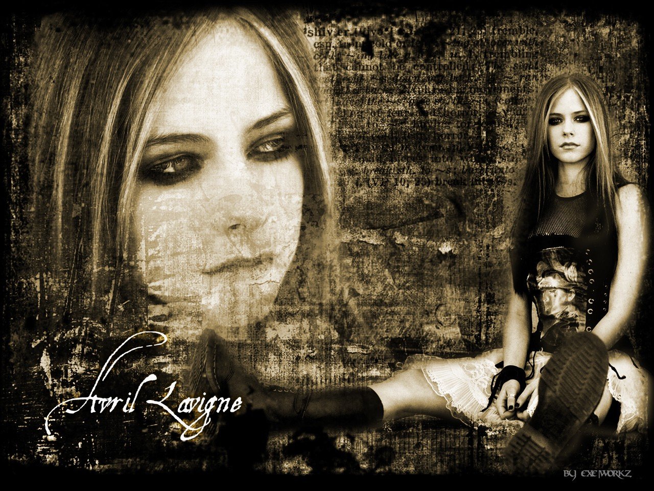 3d обои Avril Lavigne by Exeworkz  ретушь # 76448