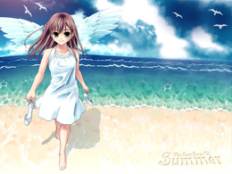 3d обои Ангел на пляже (The Last days of Summer)  ангелы