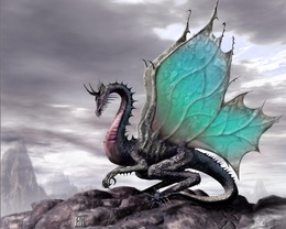 3d обои Дракон с цветными крыльями  драконы