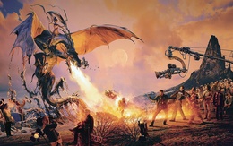 3d обои Съемки фильма о драконах, дракон с оседлавшей его девушкой сжег осветителя  фэнтези