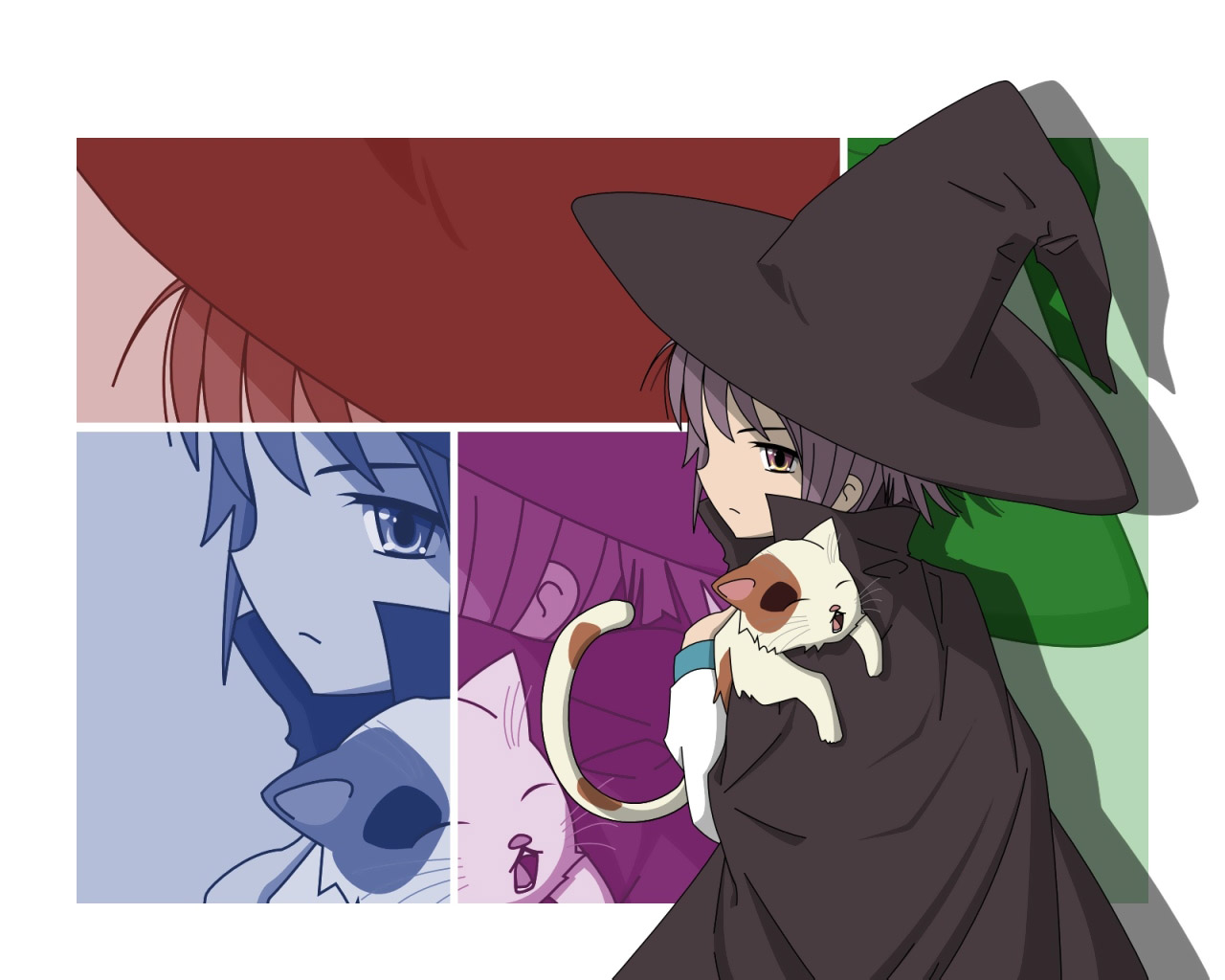 3d обои Юки Нагато, аниме Меланхолия Харухи Судзумии  кошки # 45688